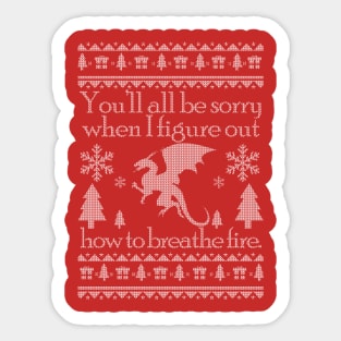 DRAGON Ugly Sweater for Christmas Sticker